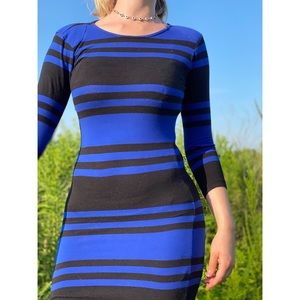 Striped body con dress